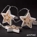 Grinalda 10 Leds Estrelas Madeira 2Xaa 1,65M Entac - Tauu,pt