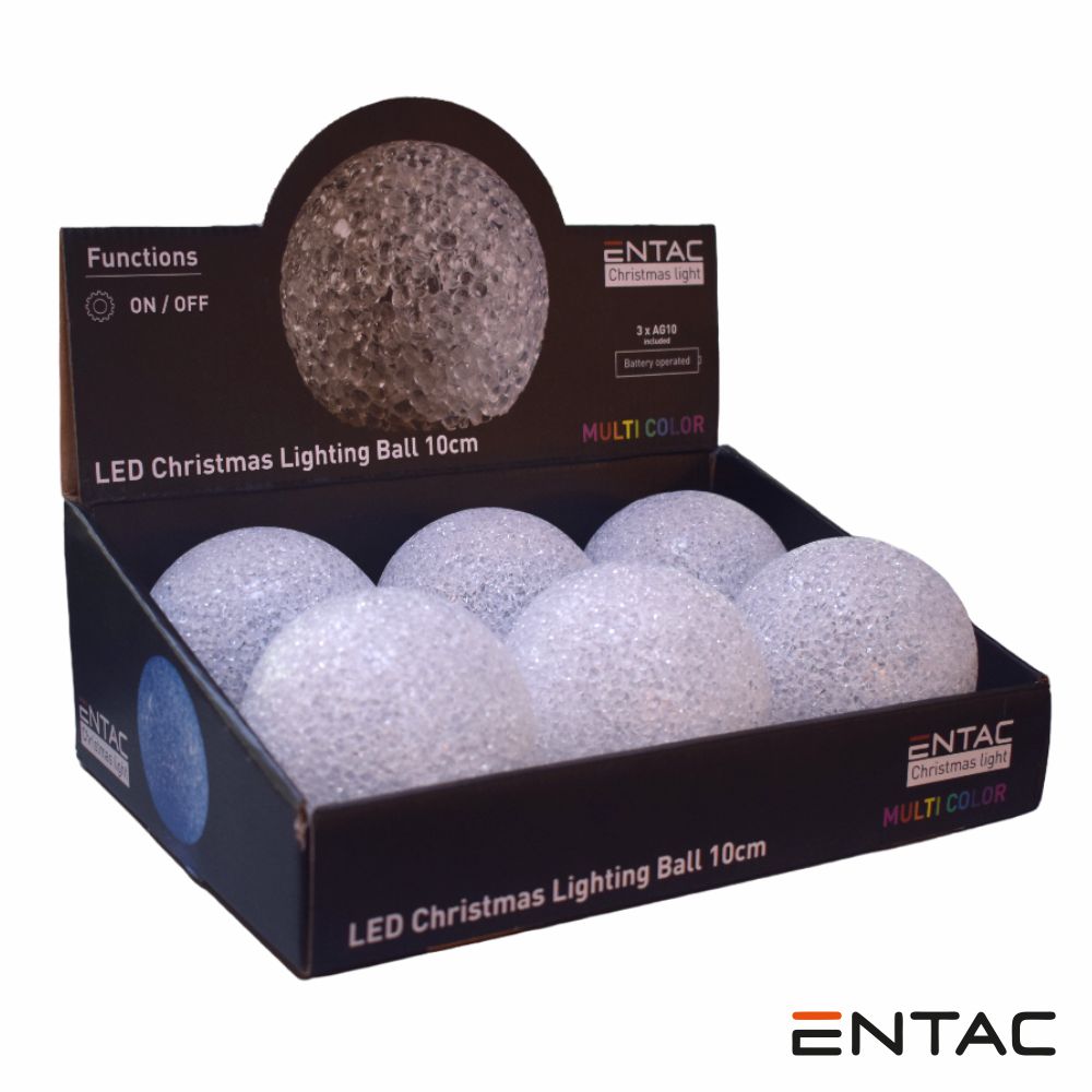 Expositor C/ 6 Bolas Decorativas Led Multicor A Pilhas Entac - Tauu,pt
