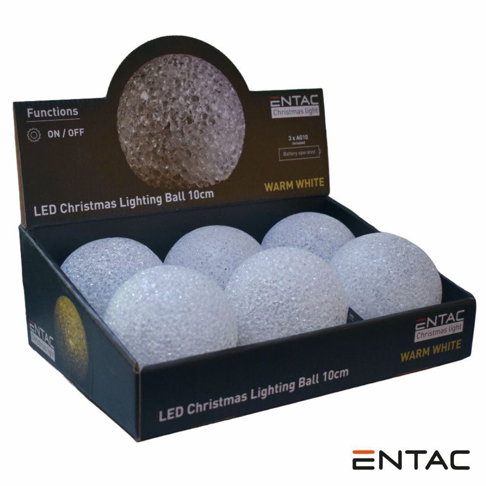 Expositor C/ 6 Bolas Decorativas Led 3000K A Pilhas Entac - Tauu.pt