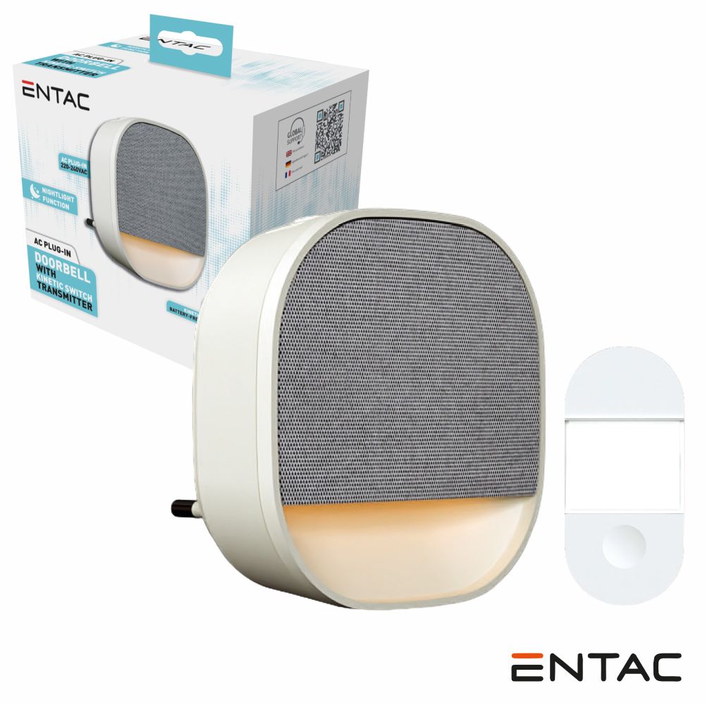 Campainha S/ Fios C/ 1 Receptor 300M Ip44 Entac - Tauu,pt