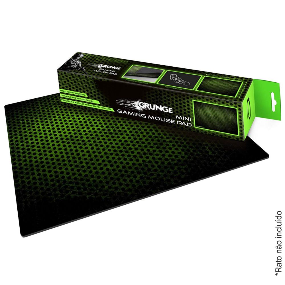 Tapete P/ Rato Gamers M 30X24 Verde E Preto - Tauu.pt