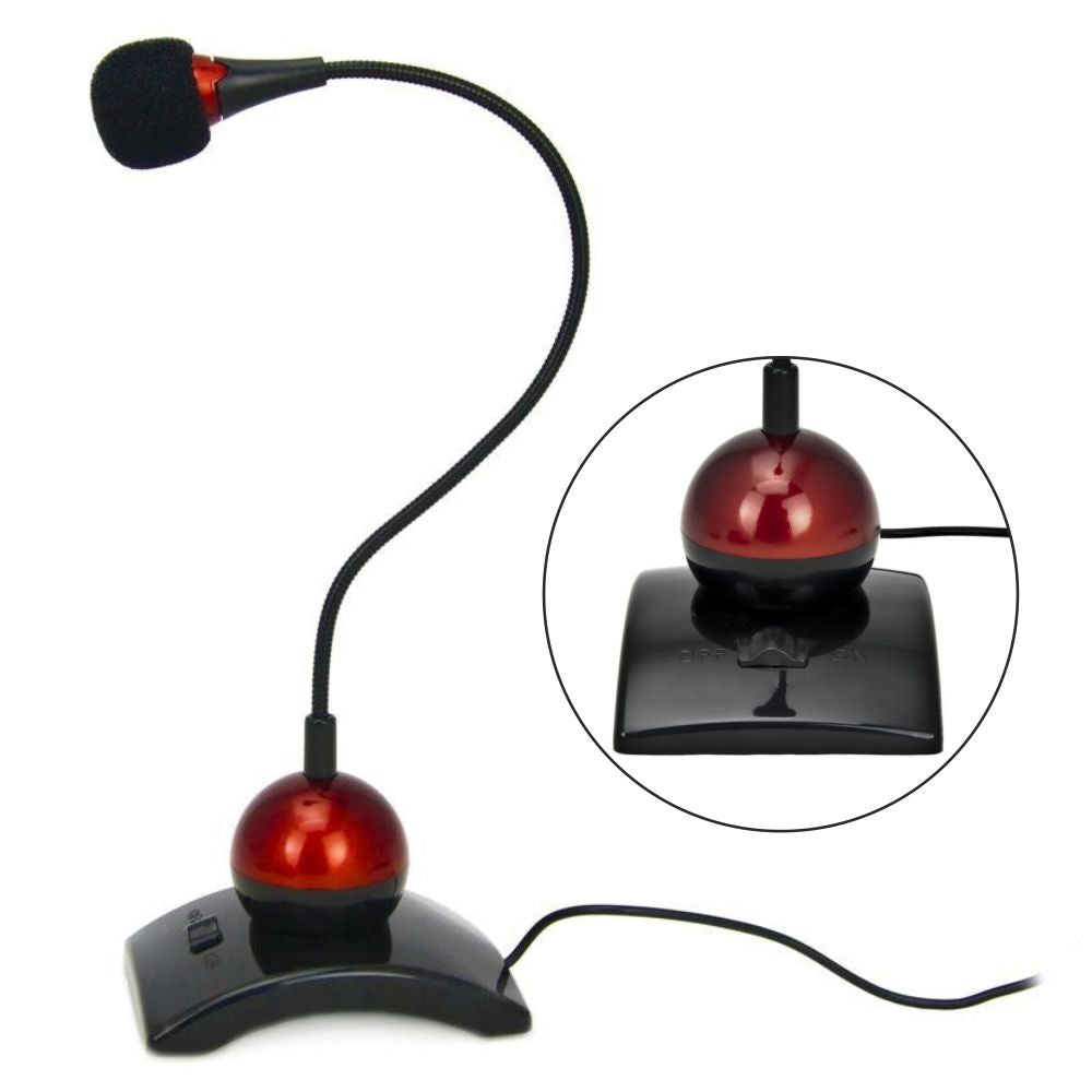Microfone Mesa Por Jack 3.5Mm Vermelho - Tauu.pt