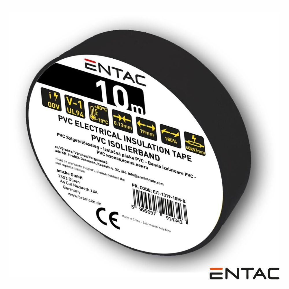 Fita Isoladora Preto 10M Entac - Tauu.pt