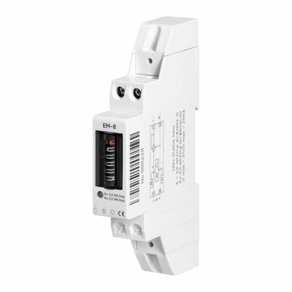 Contador Energia Analógico Monofásico 230V/40A 1 Módulos Din - Tauu,pt