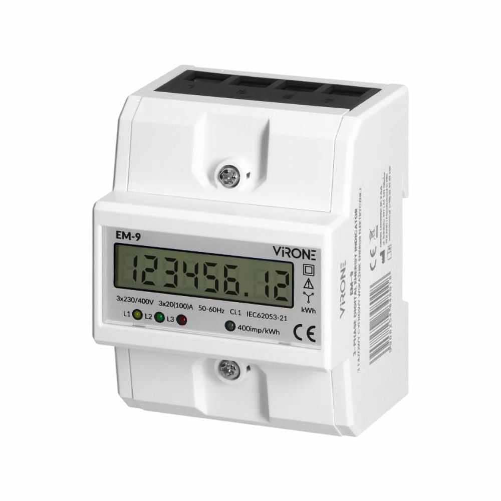 Contador De Energia Trifásico Multi-Tarifa 230V/100A Din - Tauu,pt