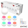 Conjunto De 6 Apliques Led Rgb+W C/ Comando Ip40 Entac - Tauu,pt