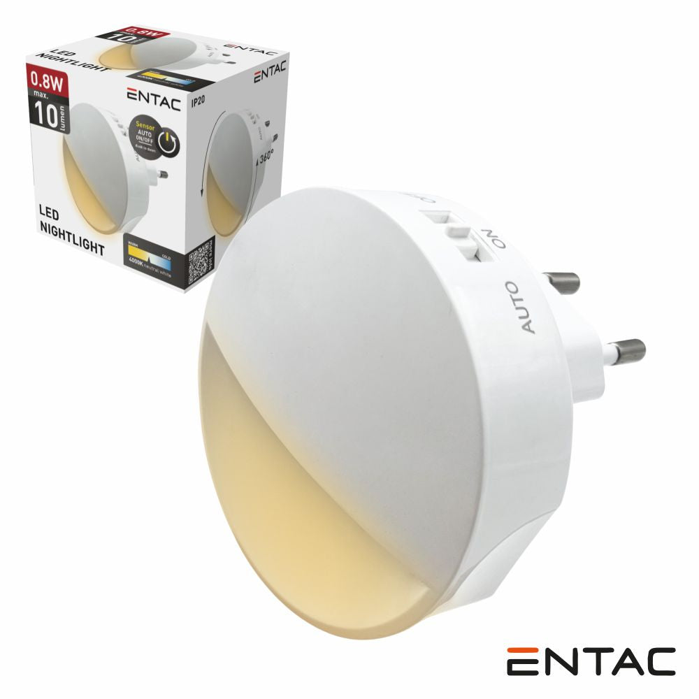 Luz De Presença Led 4000K 230V C/ Sensor Crepuscular Entac - Tauu.pt