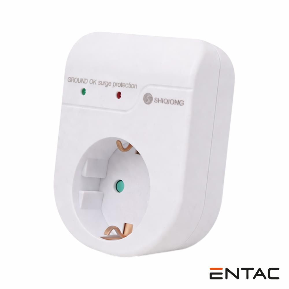 Ficha Elétrica Adaptadora 1X Schuko Proteção Branco Entac - Tauu.pt