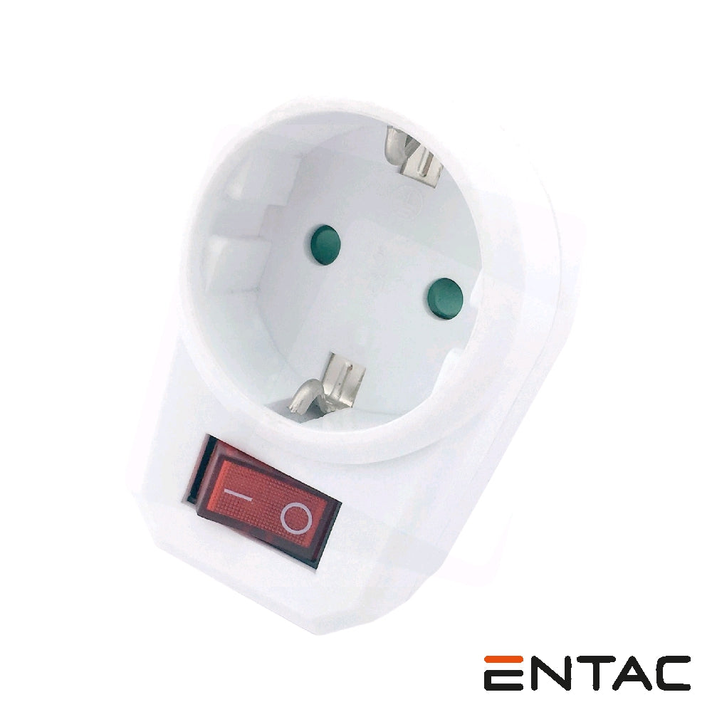 Tomada Elétrica C/ 1 Saída Interruptor Branco Entac - Tauu.pt