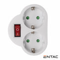 Tomada Elétrica C/ 2 Saídas Interruptor Branco Entac - Tauu,pt