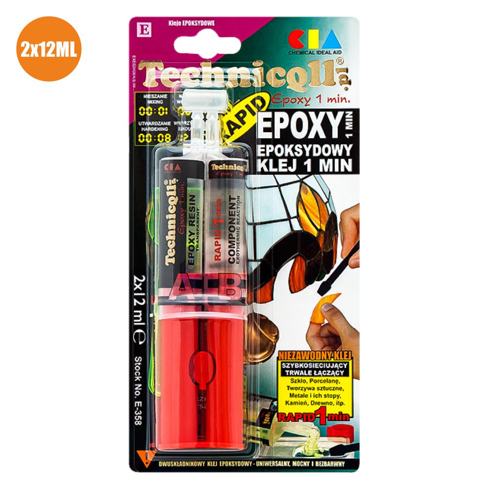 Cola Epóxi Secagem Rápida Transparente 24Ml - Tauu.pt