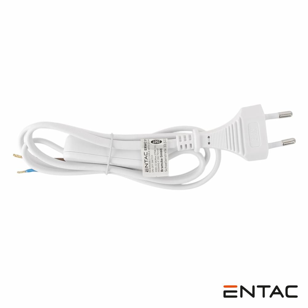 Cabo Alimentação C/ Interruptor 1M Branco Entac - Tauu,pt