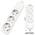 Tomada Elétrica C/ 3 Saídas Schuko Entac - Tauu.pt
