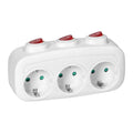 Ficha Elétrica Adaptadora 3X Schuko C/ Interruptores Virone - Tauu,pt