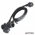 Cabo Extensão Tomada Elétrica C/ 3 Saídas 0,5M Preto Entac - Tauu,pt