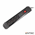 Extensão Elétrica 4X Schuko Interruptor Proteção 2M Entac - Tauu.pt