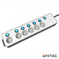 Extensão Elétrica 6X Schuko C/ Interruptores 1,5M Entac - Tauu,pt