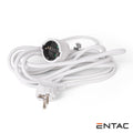 Cabo Extensão Tomada Elétrica 1X Schuko 3M Branco Entac - Tauu,pt