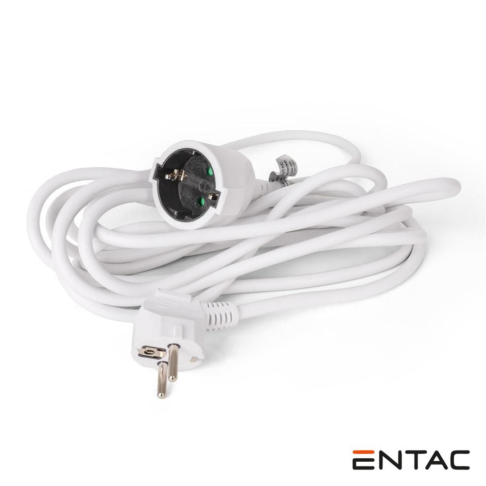 Cabo Extensão Tomada Elétrica 1X Schuko 3M Branco Entac - Tauu,pt