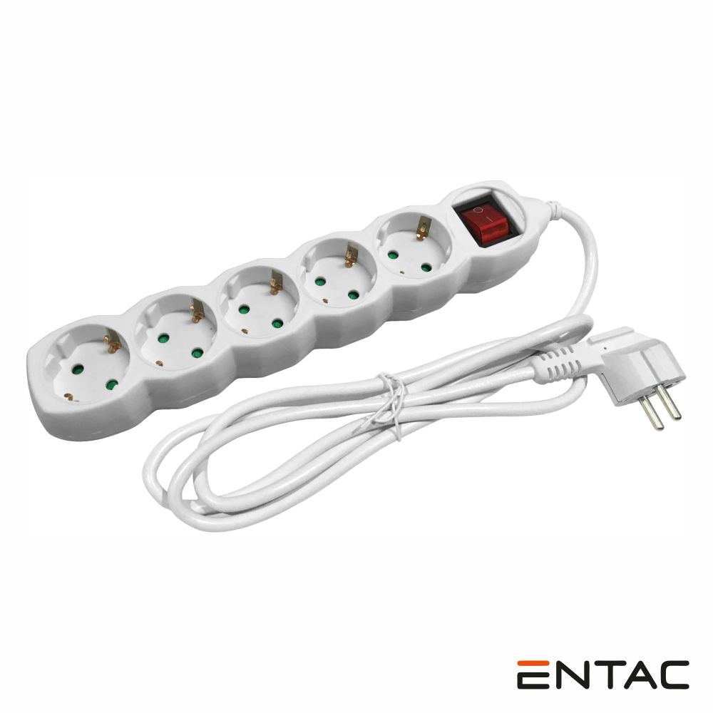 Tomada Elétrica C/ 5 Saídas Interruptor 1.5M Entac - Tauu.pt