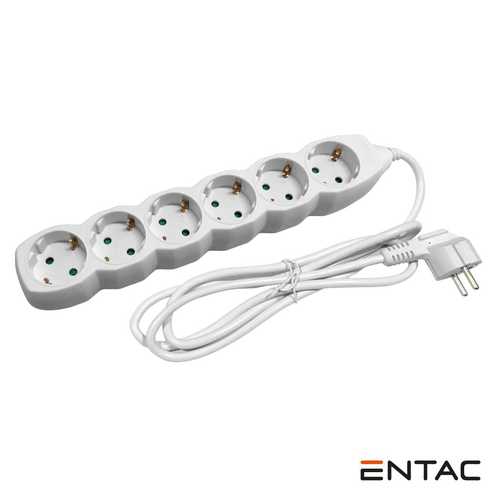 Tomada Elétrica C/ 6 Saídas 1.5M Entac - Tauu.pt