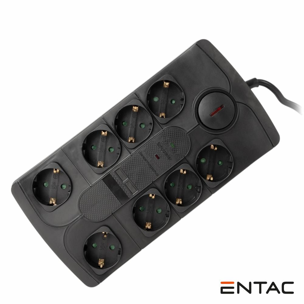 Extensão Elétrica 6X Schuko C/ Proteção 1,5M Entac - Tauu,pt