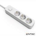Extensão Elétrica 3X Schuko C/ Interruptor 3M Entac - Tauu,pt