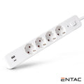 Extensão Elétrica 4X Schuko +2 Usb C/ Interruptor 1,5M Entac - Tauu,pt