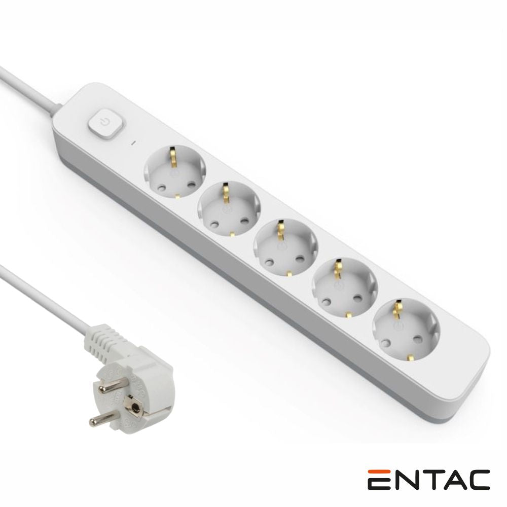 Extensão Elétrica 5X Schuko C/ Interruptor 3M Entac - Tauu.pt