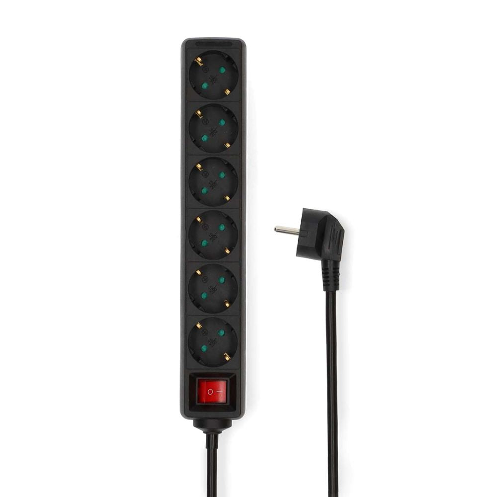 Extensão Elétrica 6X Schuko C/ Interruptor 1.5M - Tauu.pt