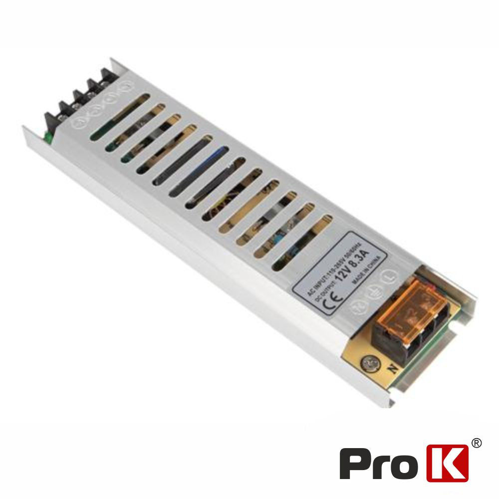 Fonte De Alimentação Industrial Slim 12V 100W 8,3A Prok - Tauu,pt