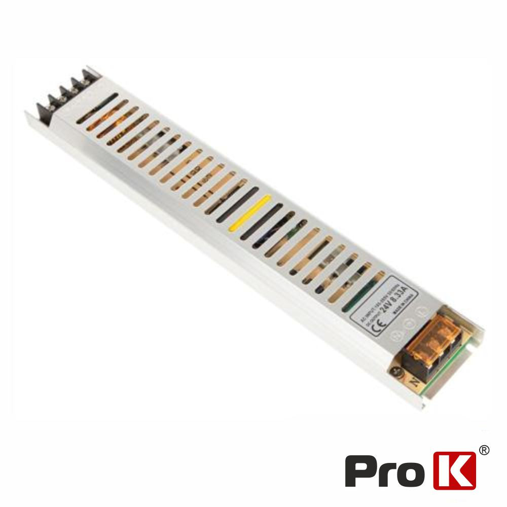 Fonte De Alimentação Industrial Slim 24V 200W 8.3A Prok - Tauu.pt