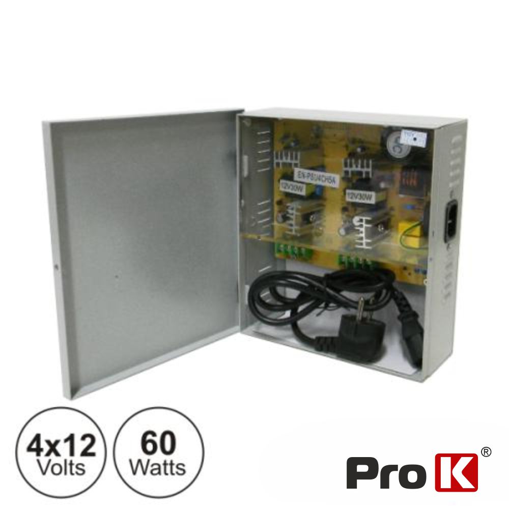 Fonte De Alimentação Industrial 4X12V 60W Prok - Tauu,pt