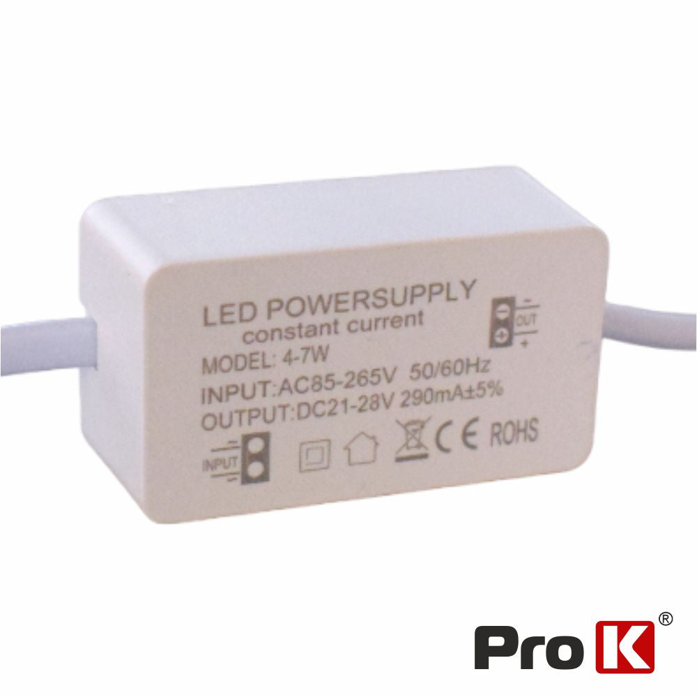 Fonte De Alimentação P/ Led 4-7W 21-28V 290Ma Prok - Tauu,pt