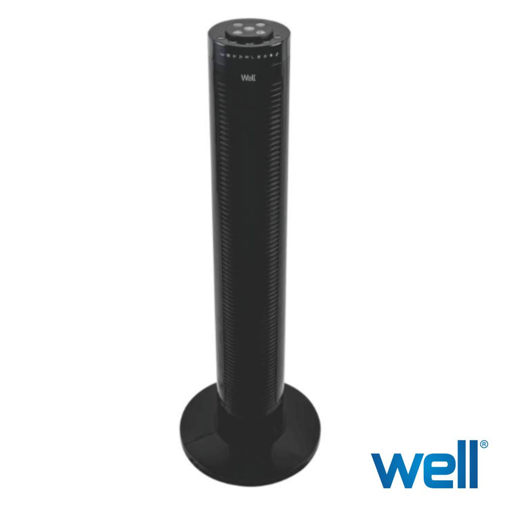 Ventoinha Torre 45W C/ Comando Preta Well - Tauu,pt