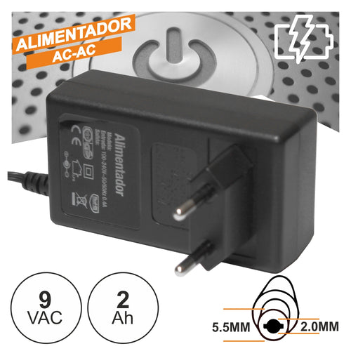 Alimentador Ac-Ac 9V 2A - Tauu.pt