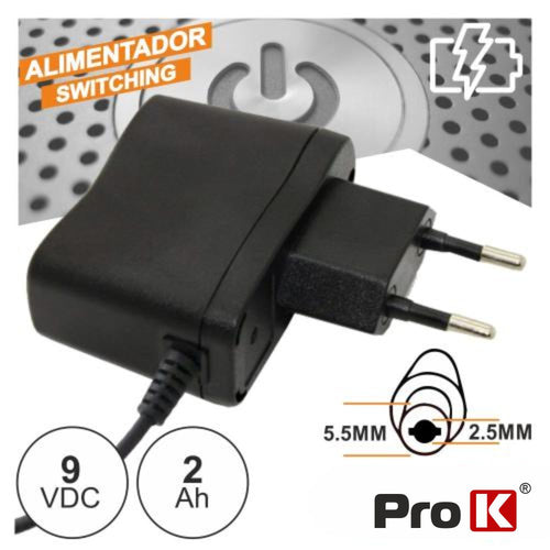 Alimentador Switching 9V 2A Prok - Tauu.pt
