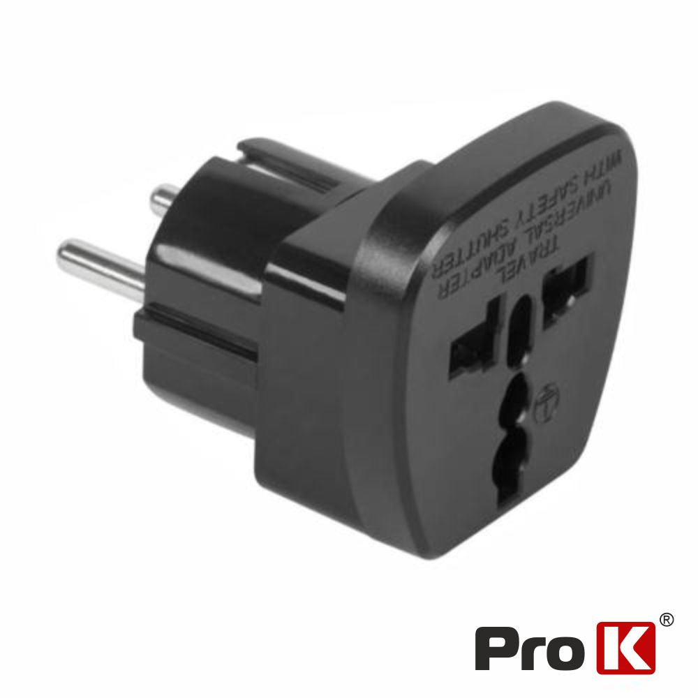 Ficha Adaptadora Viagem Universal Preto Prok - Tauu,pt
