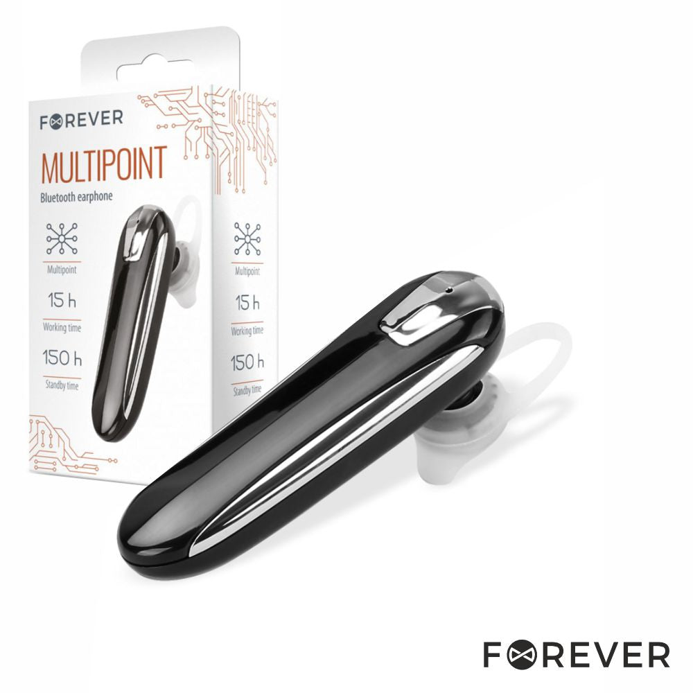 Auricular Bluetooth Multiponto V5.1 Preto Forever - Tauu.pt
