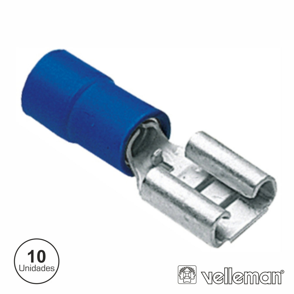 Terminal Faston Fêmea Isolado 6.4Mm 10X Azul Velleman - Tauu.pt