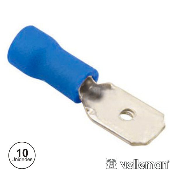 Terminal Faston Macho Isolado 6.4Mm 10X Azul Velleman - Tauu.pt
