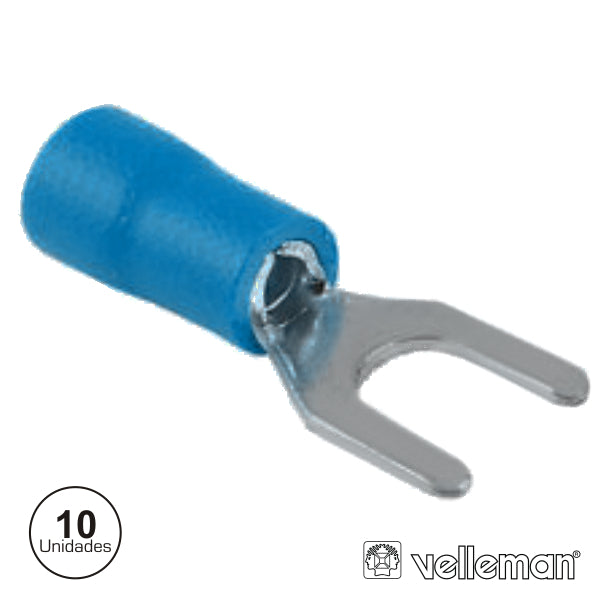 Terminal Forquilha Isolado 3,7Mm 10X Azul Blister - Tauu,pt