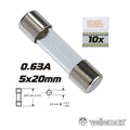 Fusível 5X20 Fusão Rápida 0,63A (10X) Velleman - Tauu,pt