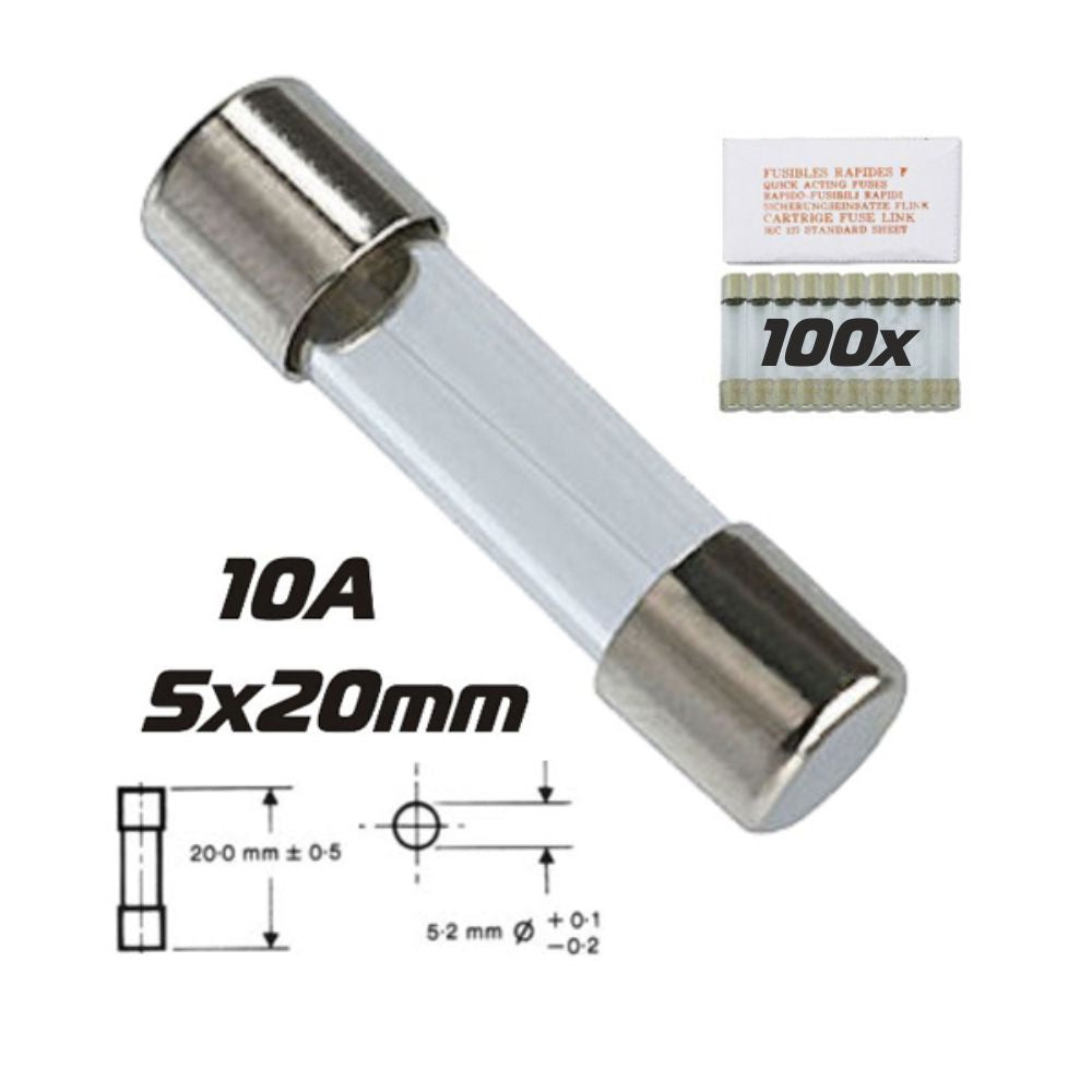 Fusível 5X20 Fusão Rápida 10A (100X) - Tauu.pt