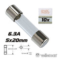 Fusível 5X20 Fusão Rápida 6,3A (10X) Velleman - Tauu,pt