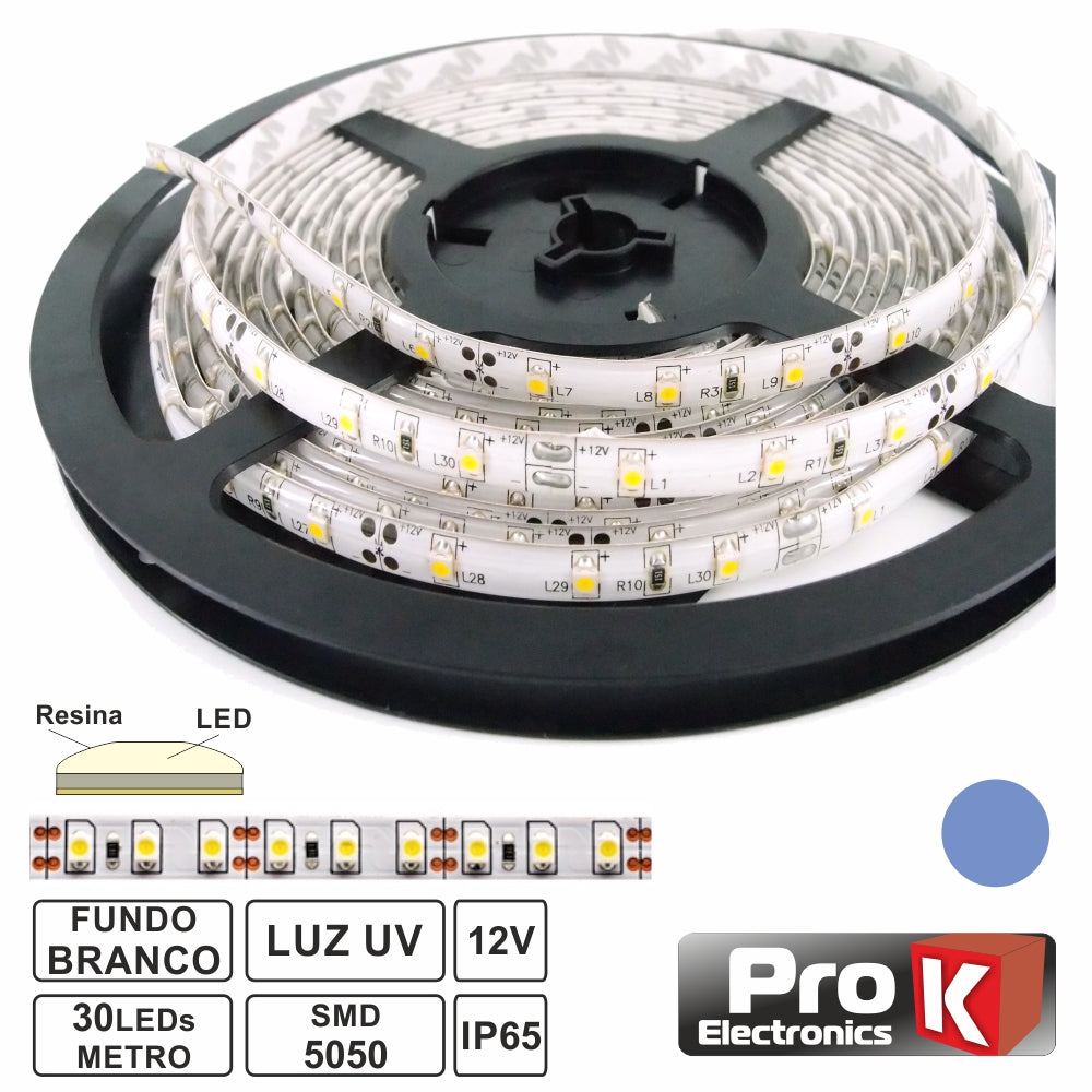 Fita 300 Leds 5050 Impermeável Uv 12V 5M - Tauu.pt
