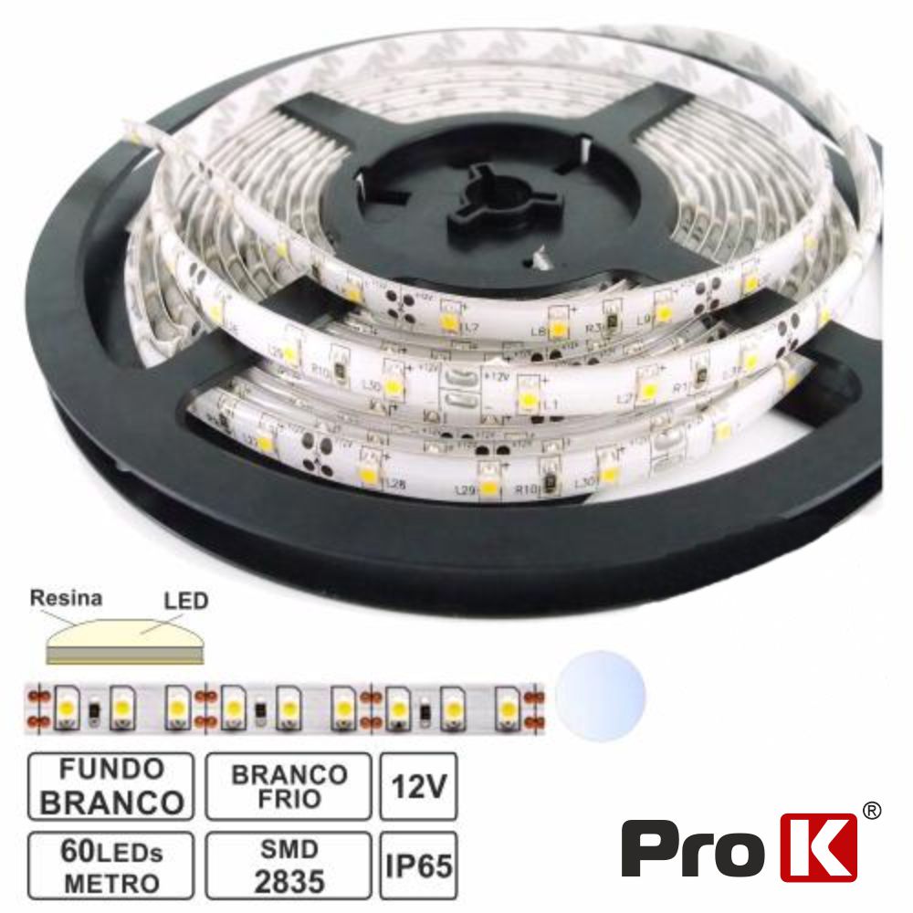 Fita 300 Leds 2835 Impermeável Branco Frio 12V 5M Prok - Tauu,pt