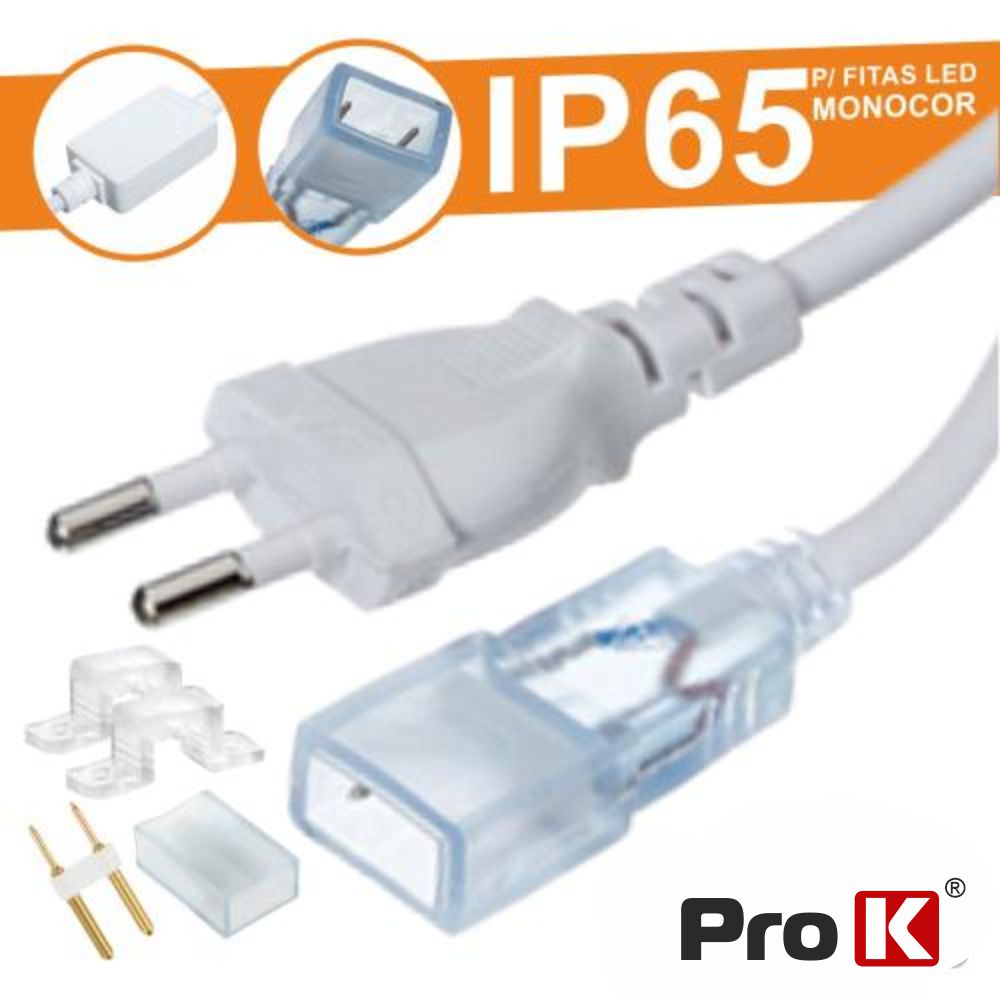 Cabo Alimentação P/Fita 5050 Leds 220V Ip65 Prok - Tauu,pt