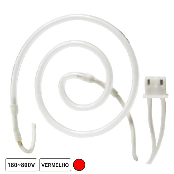 Lâmpada Tubular 180-800V Néon Espiral Vermelho - Tauu,pt