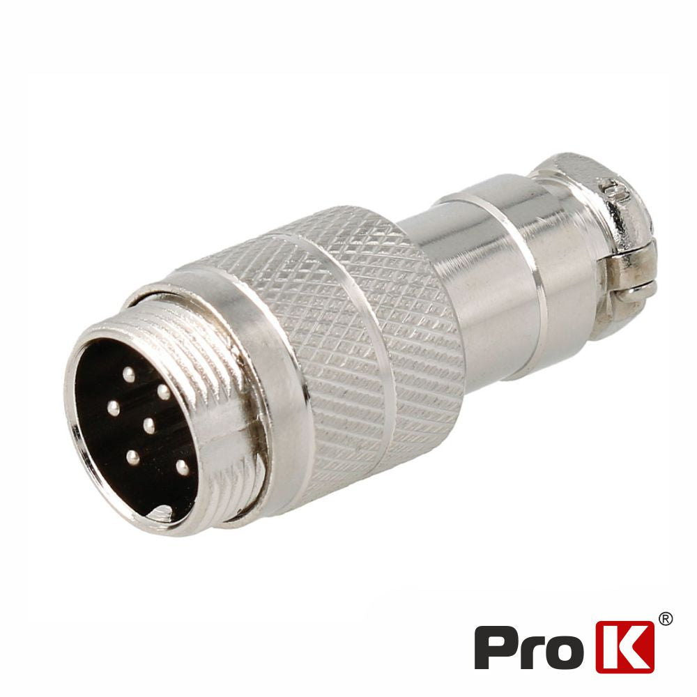 Ficha Microfone 6P Macho P/ Soldar Prok - Tauu,pt